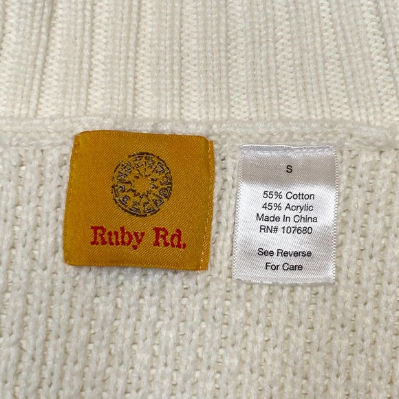 Ruby Rd Cream Knit Cardigan - Picture 8 of 10